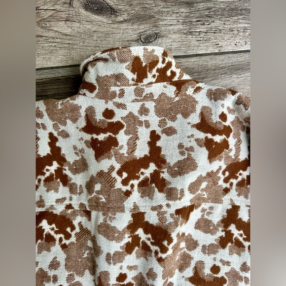 Sonoma Cropped Jacket Size 3X Brown Cow Print Jacquard Jacket Goods for Life - Picture 4 of 13